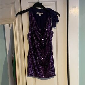 Jennifer Lopez Purple Sequin Blouse